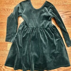 HA Elegant Green Velvet Kids Dress